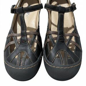 JBU Jambu Dottie T-Strap Mary Jane Shoes Black Brown Caged Cutout Comfort 9M